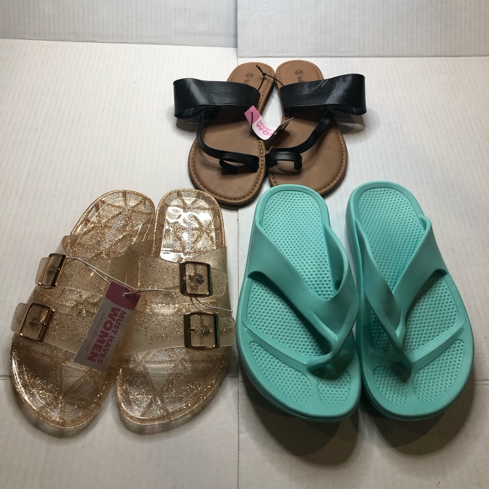 Women’s Sandal Lot 3 Pairs - Size 5/6 - New Without Box